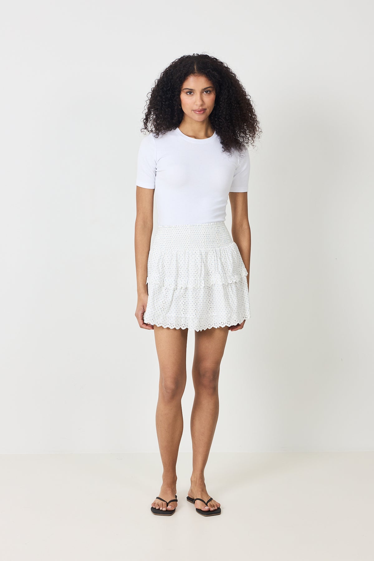 Lando Embroidery Skirt - Off White