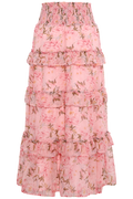 Toddy Flower Chiffon Skirt - Rose