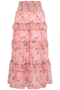 Toddy Flower Chiffon Skirt - Rose