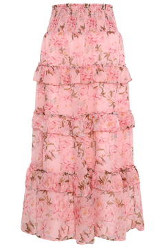 Toddy Flower Chiffon Skirt - Rose