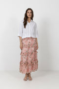 Toddy Flower Chiffon Skirt - Rose