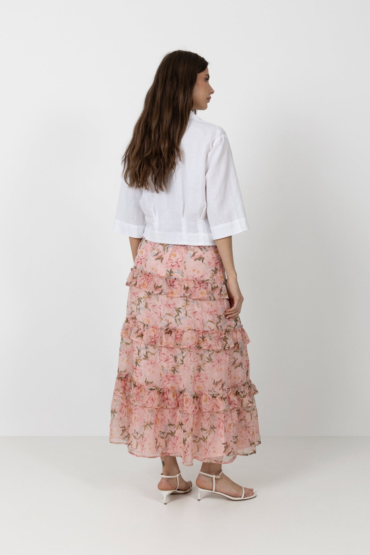 Toddy Flower Chiffon Skirt - Rose