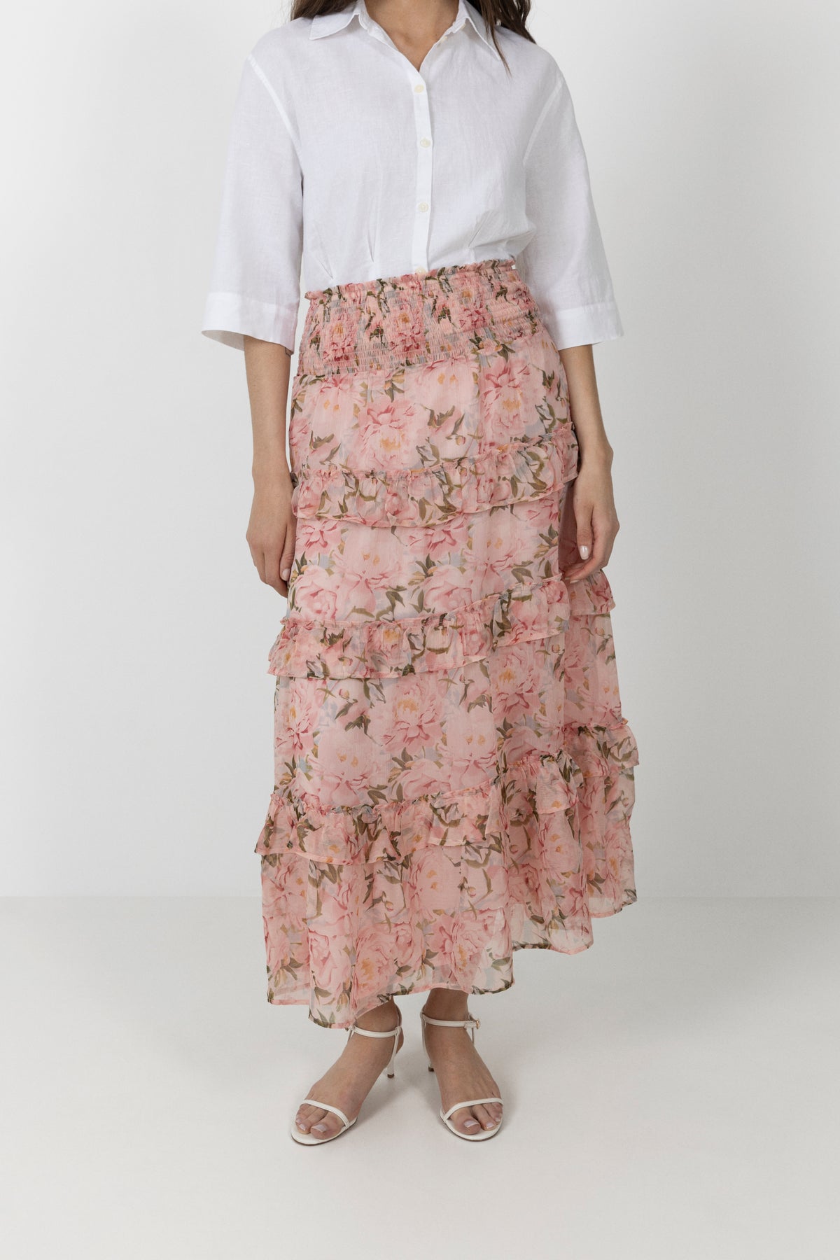 Toddy Flower Chiffon Skirt - Rose