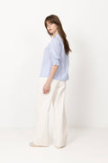 Diana Mini Stripe Blouse - Blue