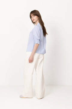 Diana Mini Stripe Blouse - Blue