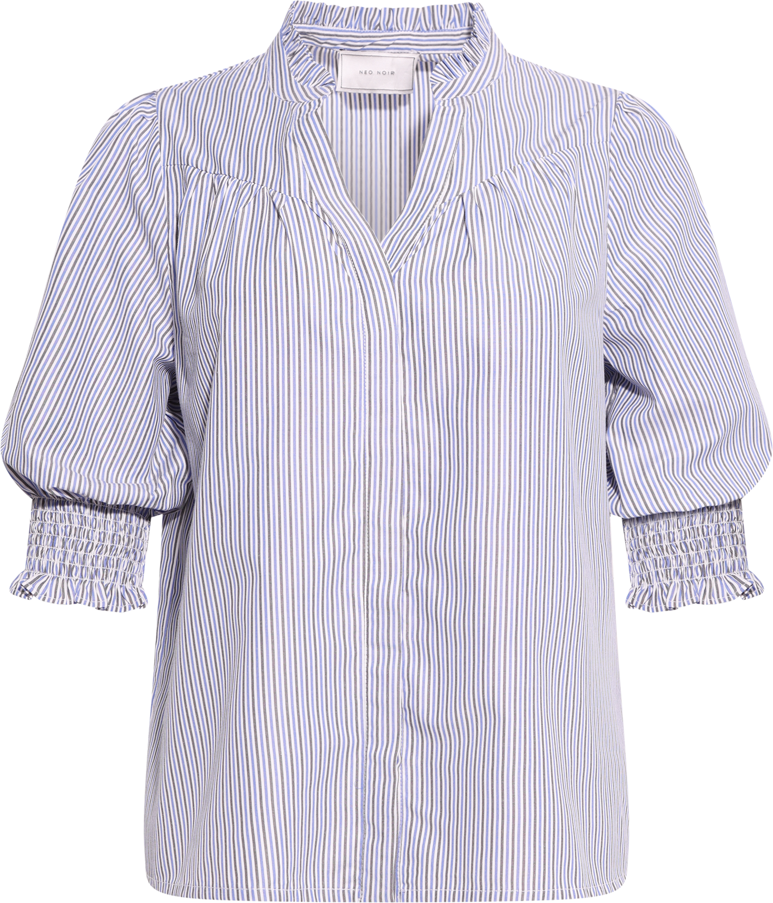 Diana Double Stripe Blouse - Light Blue