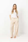 Edel Linen Cotton Polo Tee - White