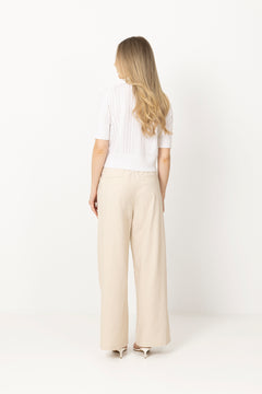 Edel Linen Cotton Polo Tee - White