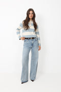 Isabelle Block Polo Jumper - Blue