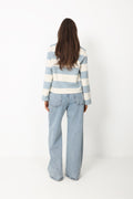Isabelle Block Polo Jumper - Blue