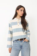 Isabelle Block Polo Jumper - Blue