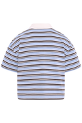 Olga Stripe Polo Tee - Blue