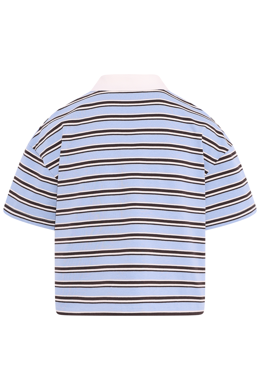 Olga Stripe Polo Tee - Blue