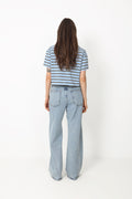 Olga Stripe Polo Tee - Blue