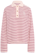 Isabelle Stripe Polo Jumper - Red