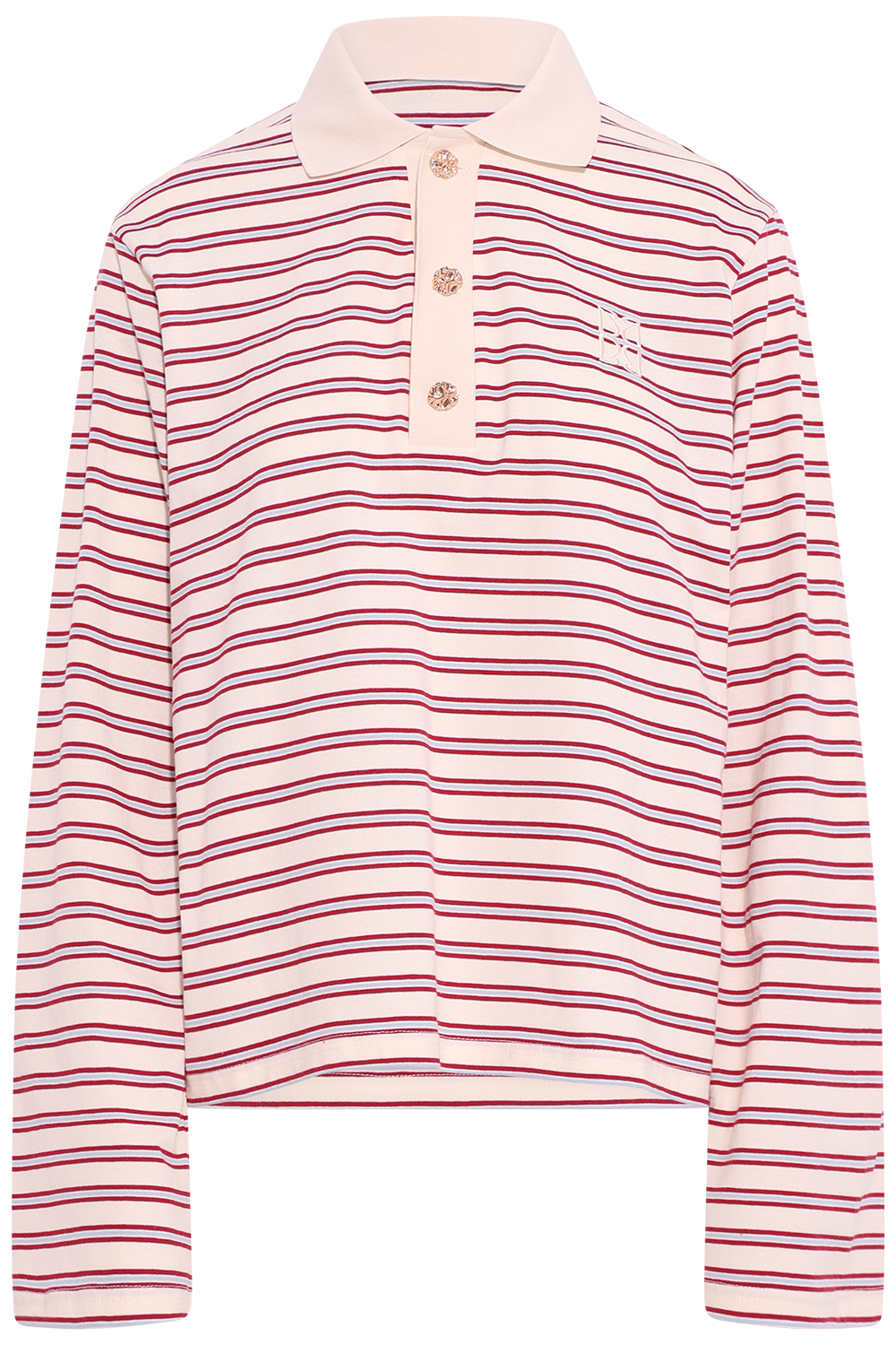 Isabelle Stripe Polo Jumper - Red
