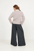 Isabelle Stripe Polo Jumper - Red