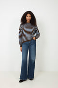 N-Mafalda Knit - Brown Blue Stripe