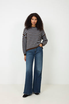 N-Mafalda Knit - Brown Blue Stripe
