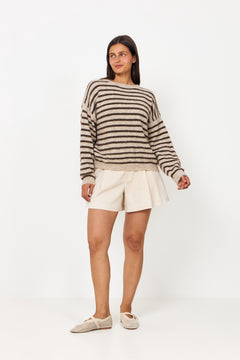 N-Mafalda Knit - Brown Sand Stripe