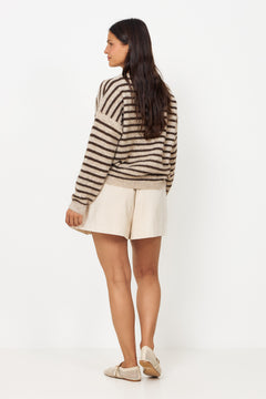 N-Mafalda Knit - Brown Sand Stripe