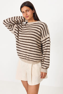 N-Mafalda Knit - Brown Sand Stripe