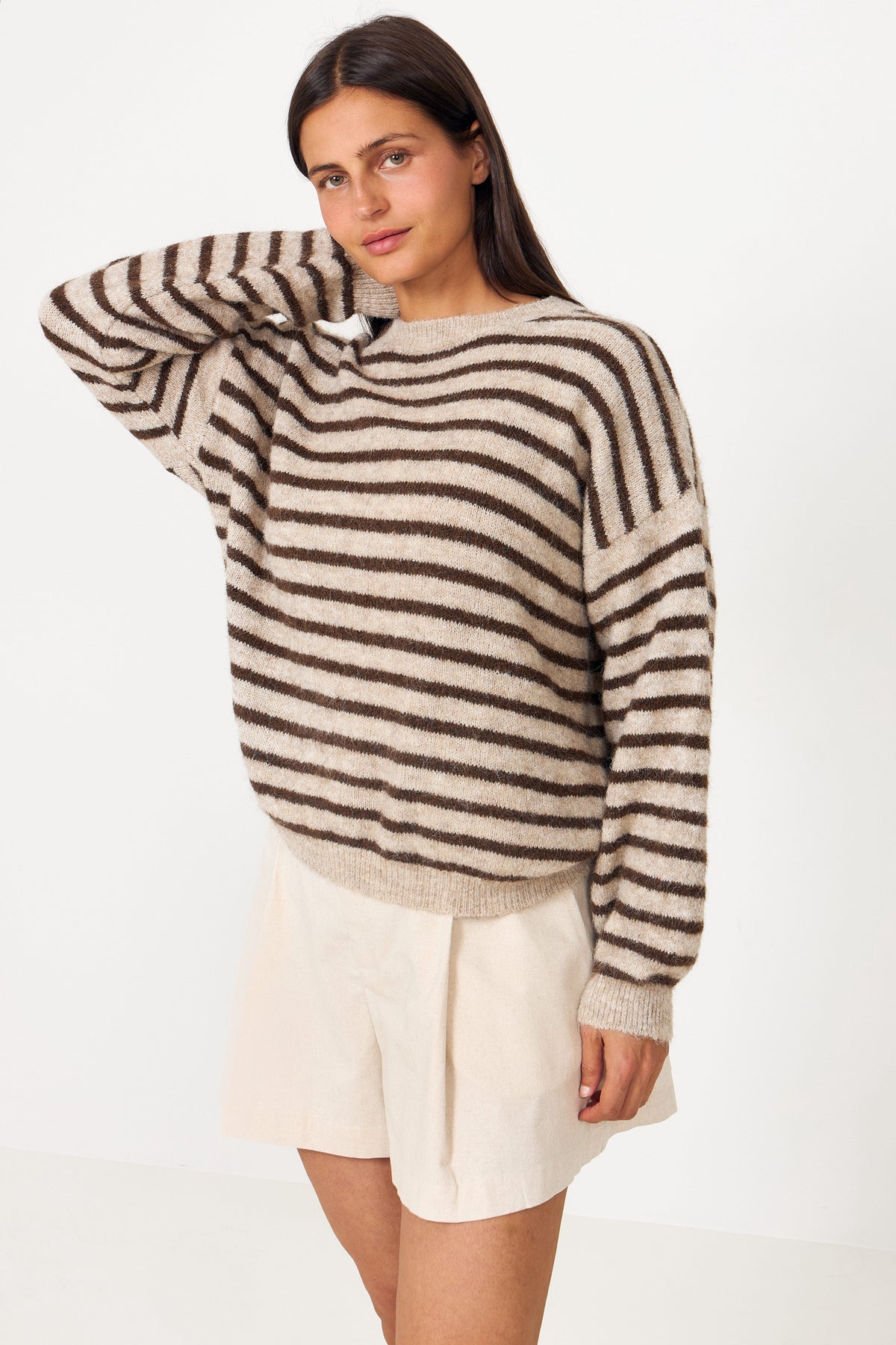 N-Mafalda Knit - Brown Sand Stripe