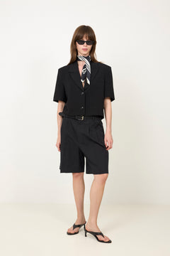 N-Leanne Crop Blazer - Black
