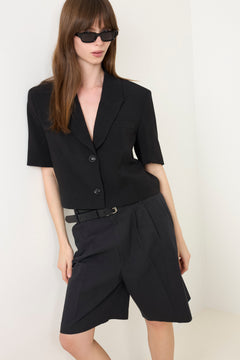 N-Leanne Crop Blazer - Black