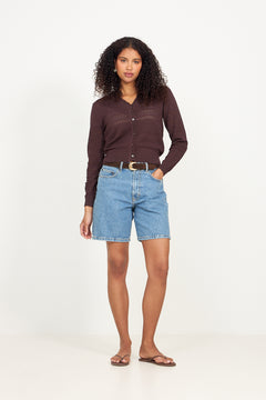N-Margrit Knit Cardigan - Mahogany