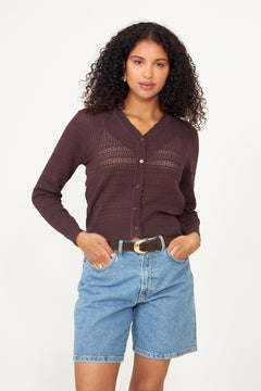 N-Margrit Knit Cardigan - Mahogany