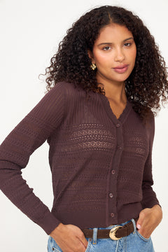 N-Margrit Knit Cardigan - Mahogany