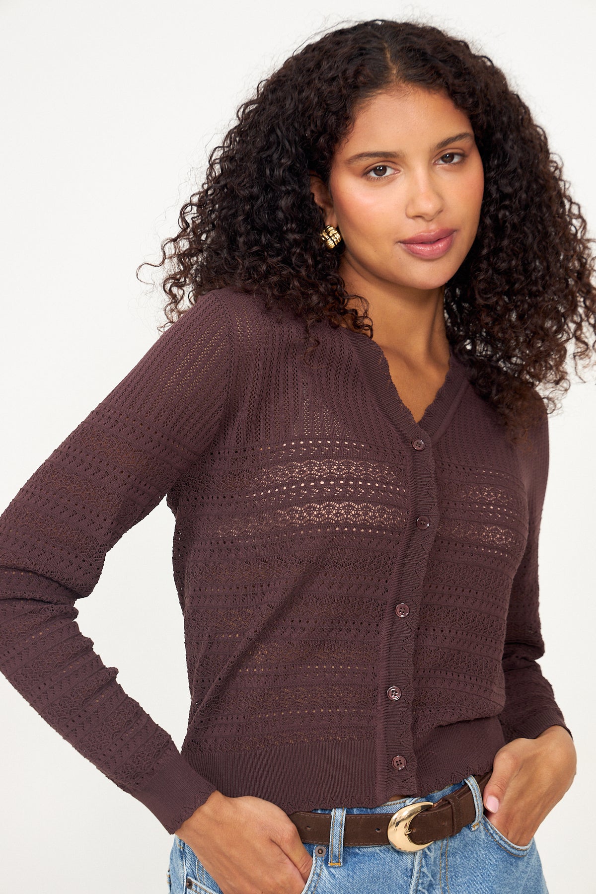 N-Margrit Knit Cardigan - Mahogany