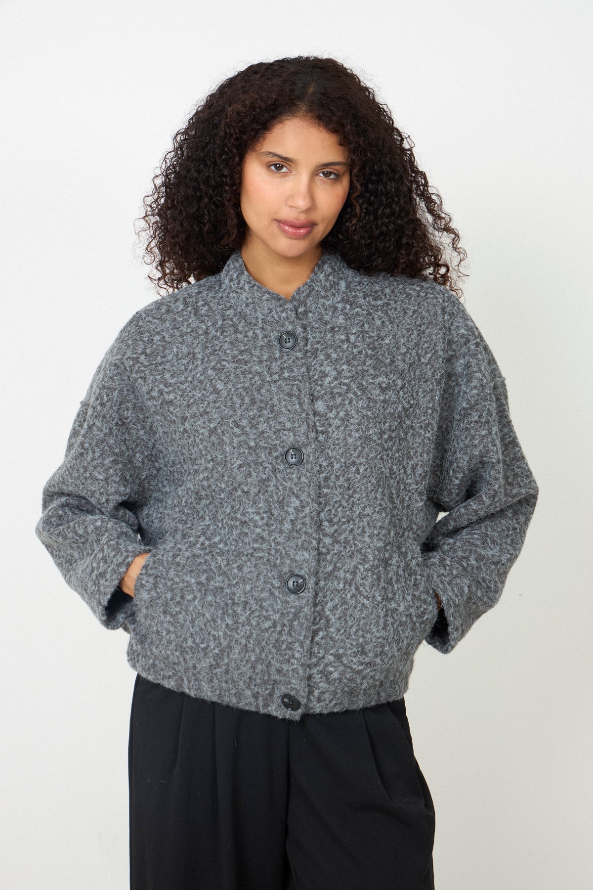 N-Marnie Jacket - Dark Grey Melange