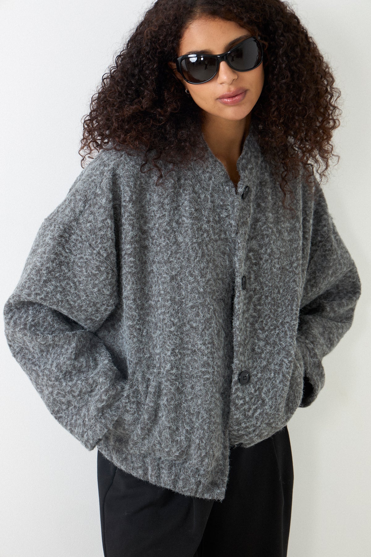 N-Marnie Jacket - Dark Grey Melange