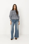 Possa Big Stripe Blouse - Navy