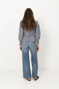 Possa Big Stripe Blouse - Navy