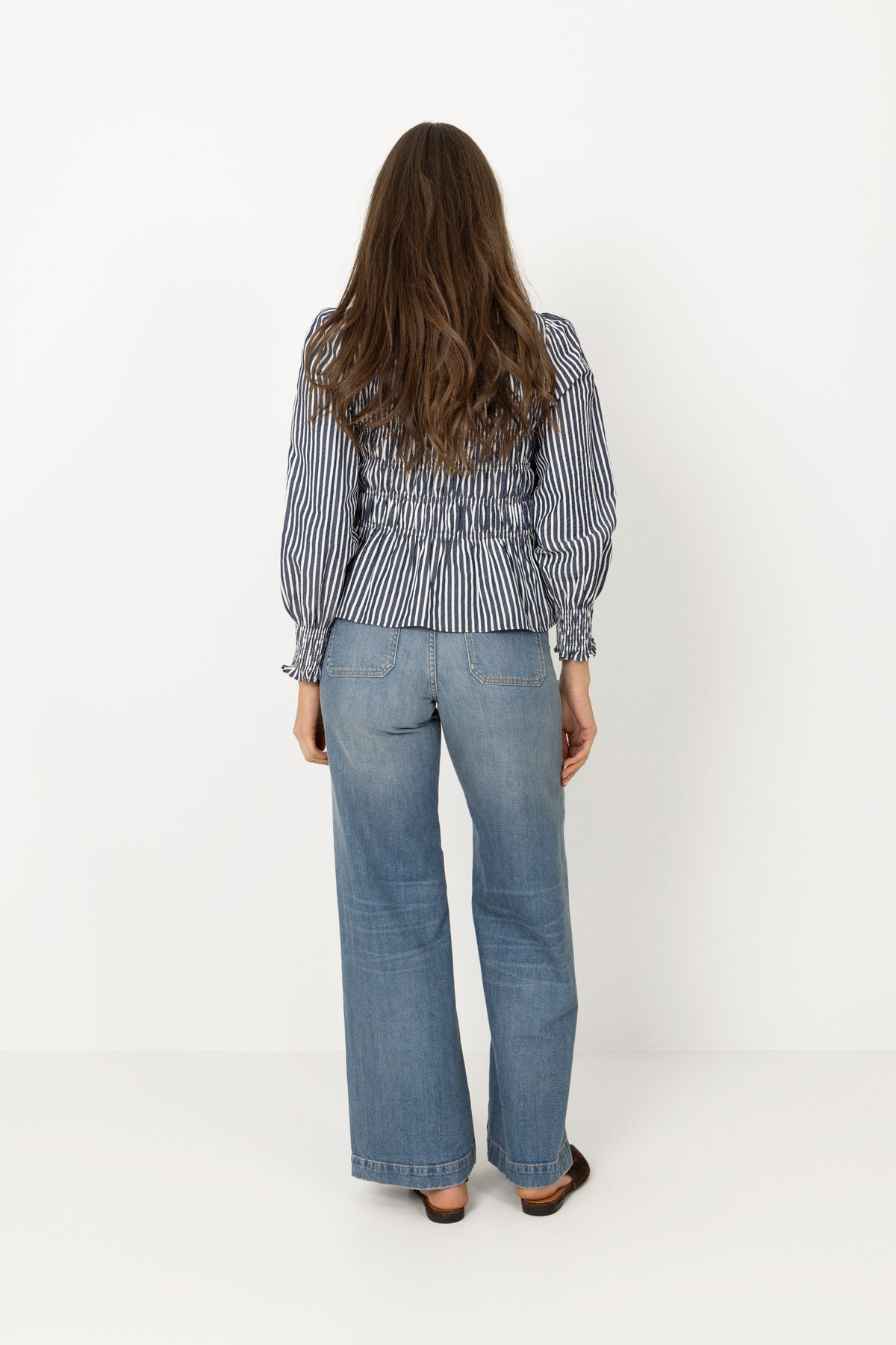 Possa Big Stripe Blouse - Navy