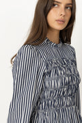 Possa Big Stripe Blouse - Navy