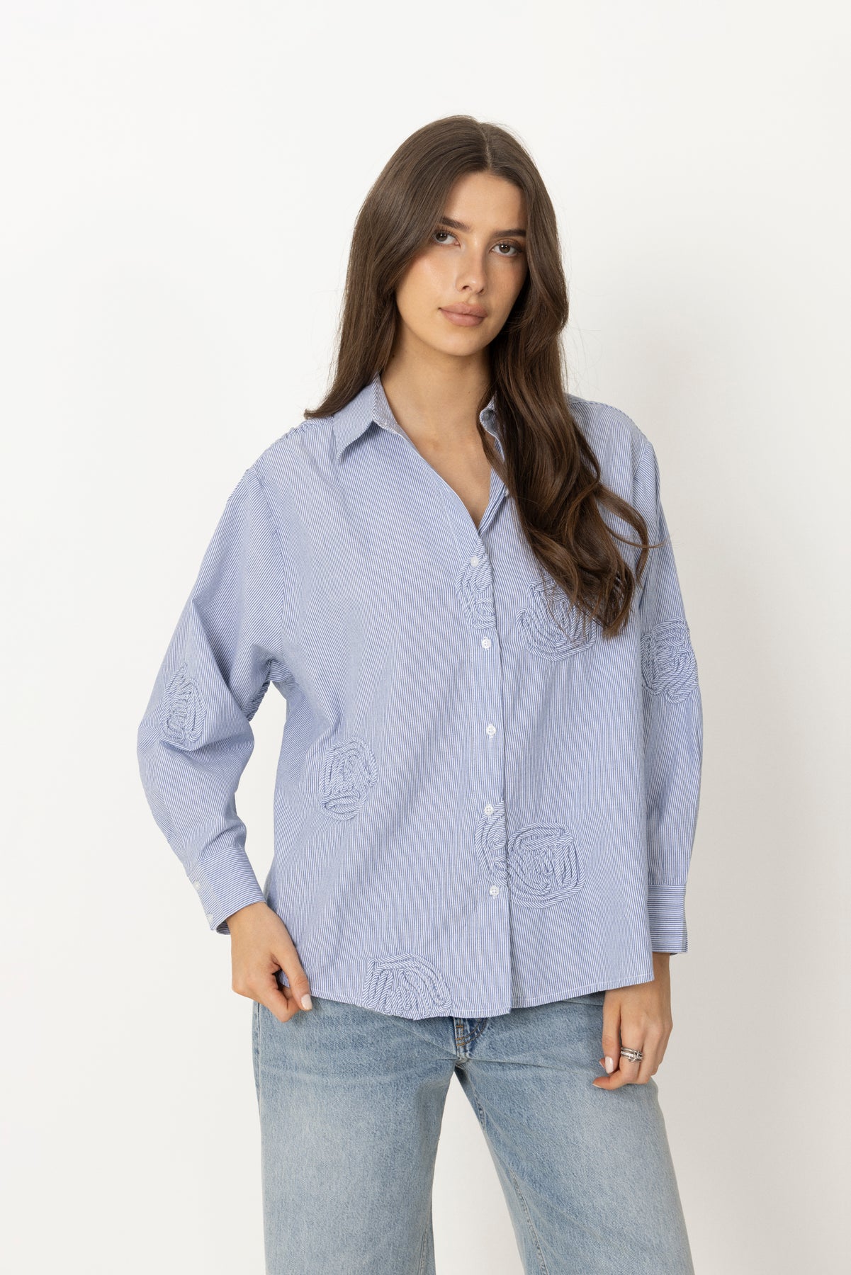 Dalma Dori Mini Stripe Shirt - Blue
