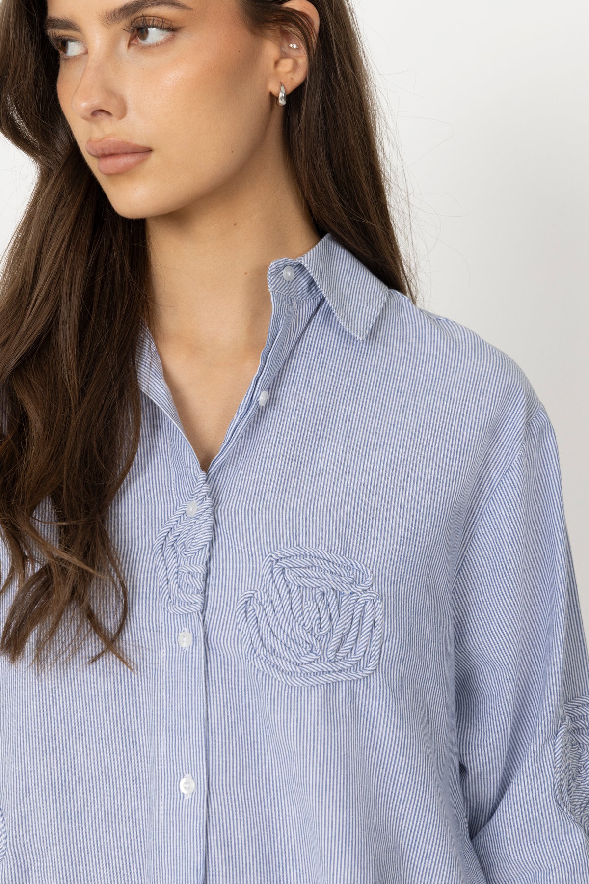 Dalma Dori Mini Stripe Shirt - Blue