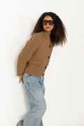 Short Curved Jacket - Camel