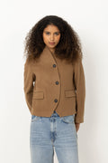 Short Curved Jacket - Camel