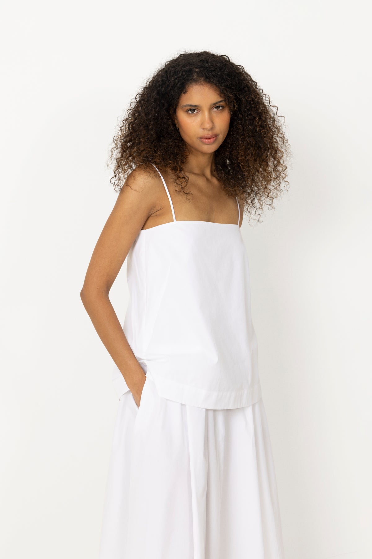 Cotton Strap Dress - White