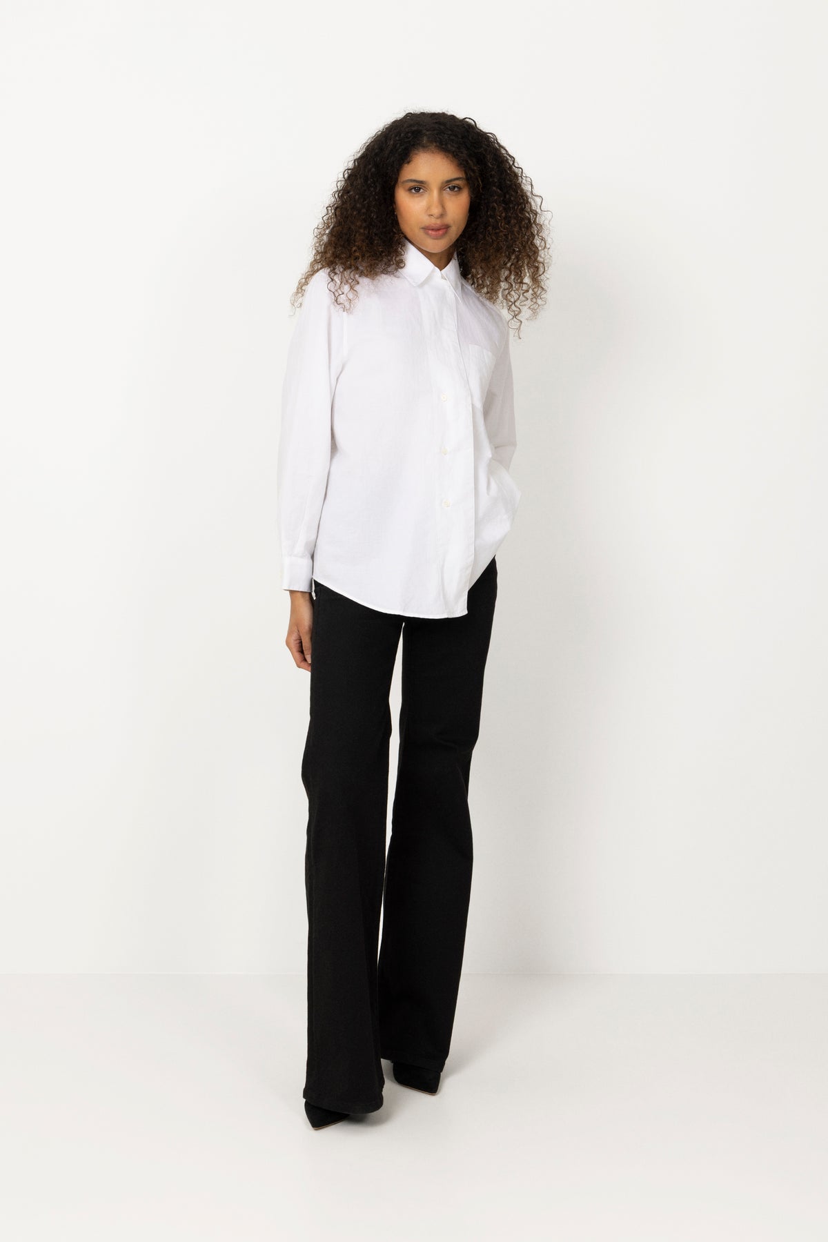 Asymmetric Linen Shirt - White