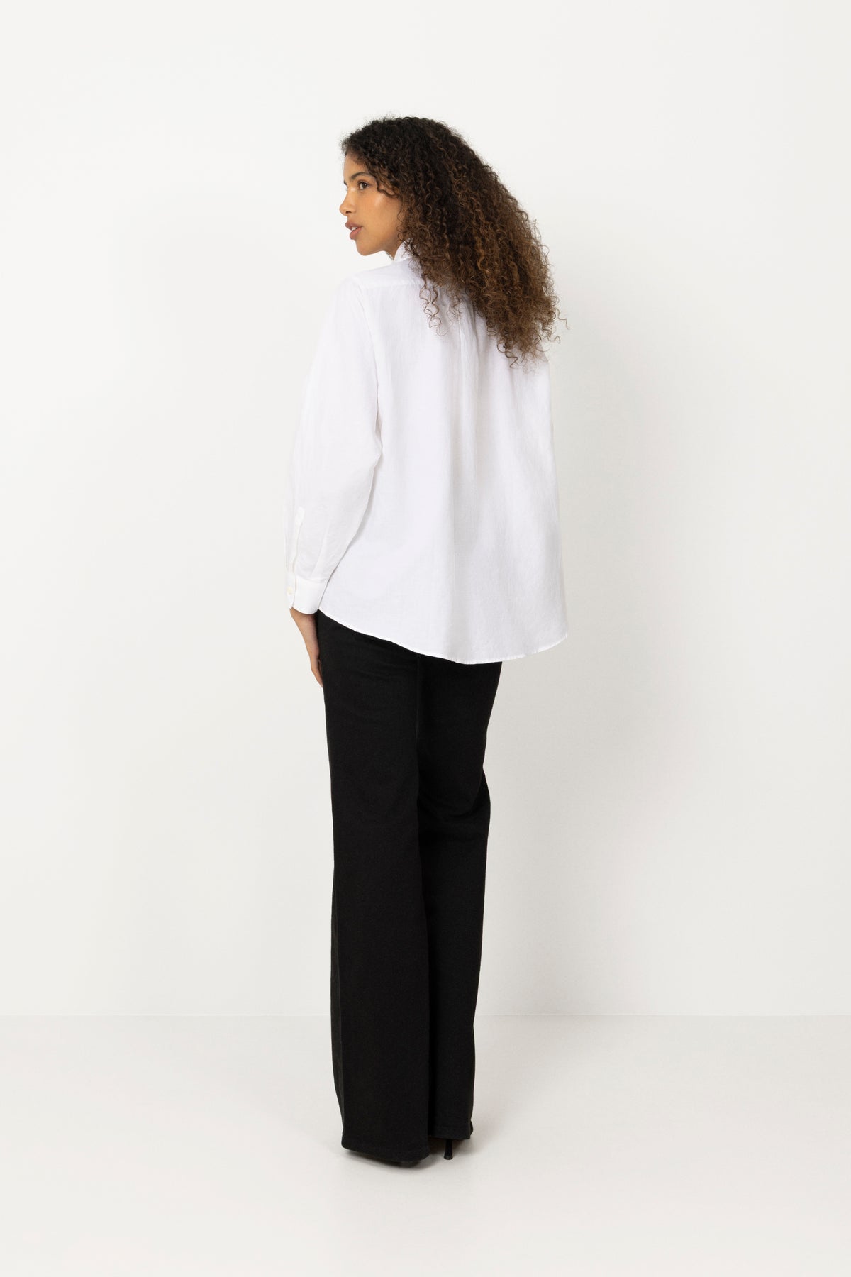 Asymmetric Linen Shirt - White