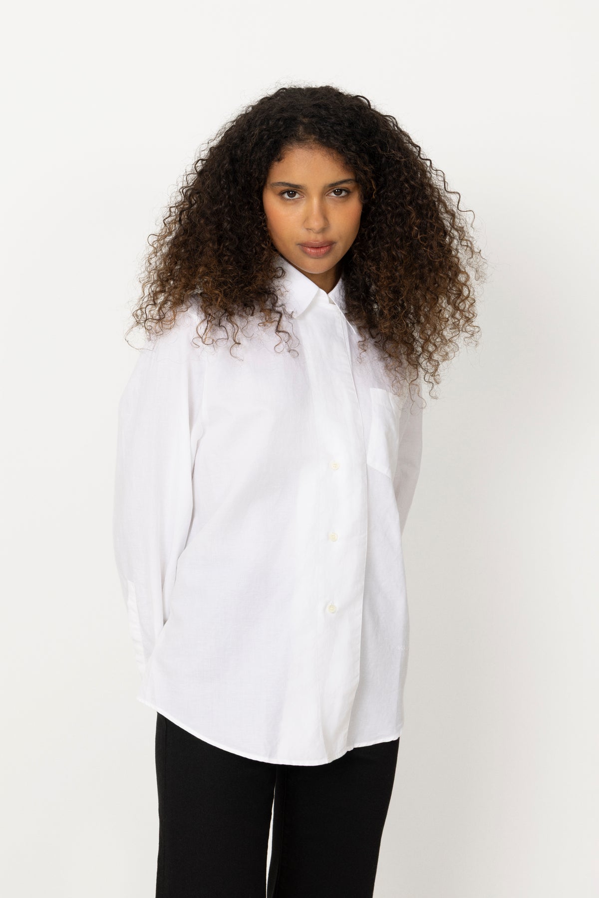 Asymmetric Linen Shirt - White