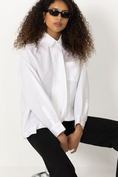Asymmetric Linen Shirt - White