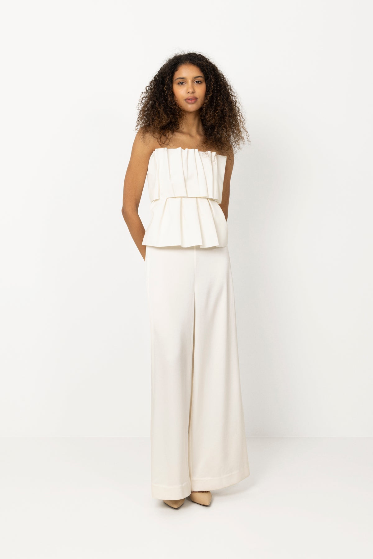 Sculpted Tube Top - White