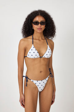 Galathea Polka Dot Reversible Top - White/Navy
